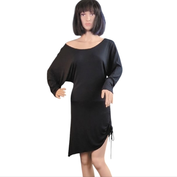 White House Black Market Off-Shoulder Ruched Side Rayon Dress - Picture 1 of 15